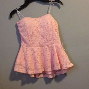 Light-pink peplum blouse